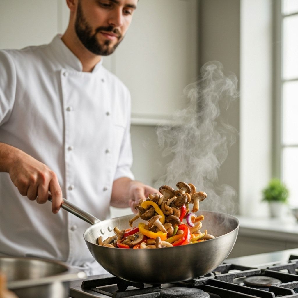 Cooking mushroom stir-fry